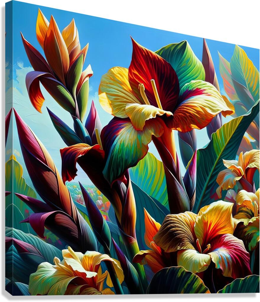 ai artist debra amerson plant artistry orange red Canvas Print