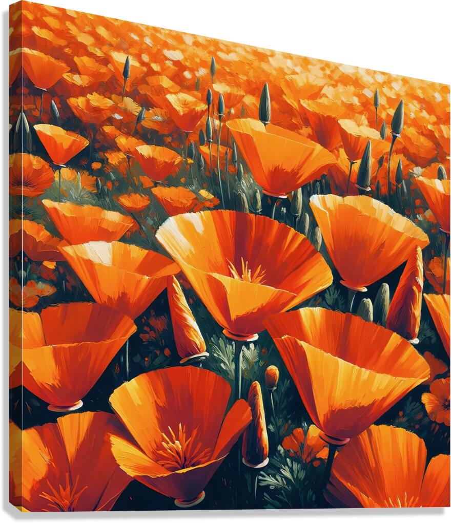 ai artist debra amerson california poppy super bl Canvas Print