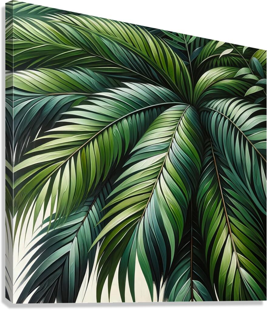 ai artist debra amerson green palm fronds plant a Canvas Print
