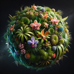 ai artist debra amerson palm species plant planet
