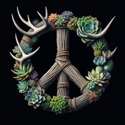 ai artist debra amerson peace sign floral art dee