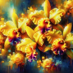ai artist debra amerson yellow catlea orchids dee