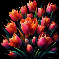 ai artist debra amersonpink tulips copyright 2024