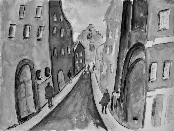Walk Back in Time - Black & White by Debbie Arsenault