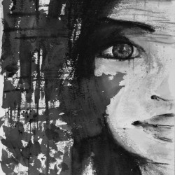 Girl Looking - Black  & White