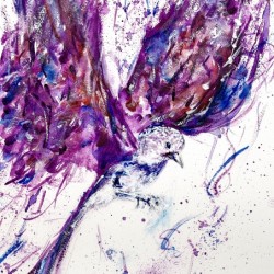 Bird in Flight Deep Purple & Blue