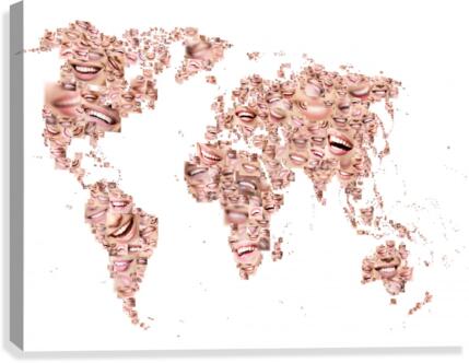 Happy world map Canvas Print