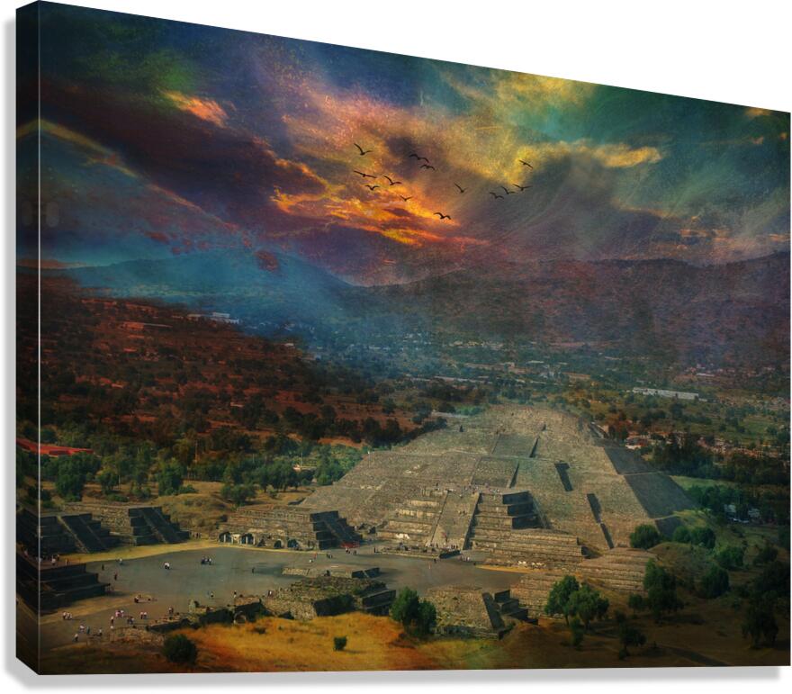 Pyramid of the Moon in Teotiuakan Canvas Print