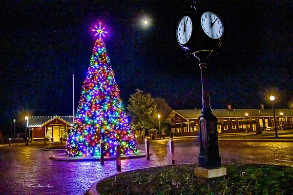 Christmas In The Valley 3-Train Depot Print