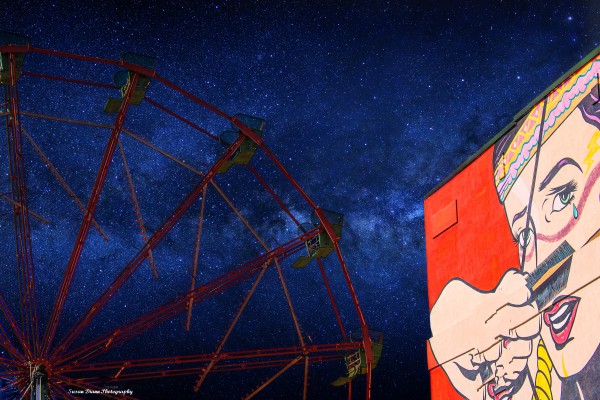 The Indian Princess and the Ferris Wheel Night Version Print