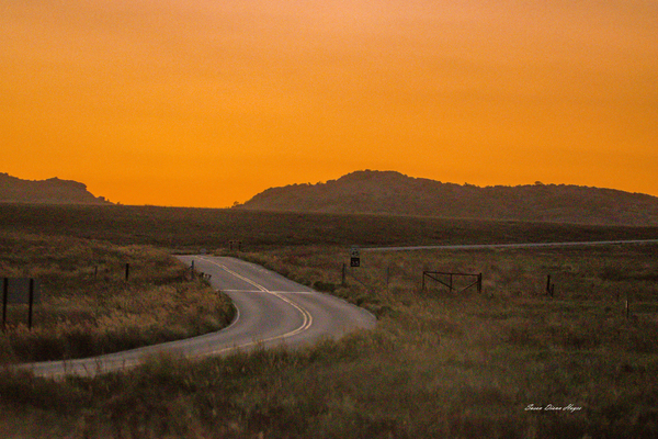 Sunset  On The Highway Print