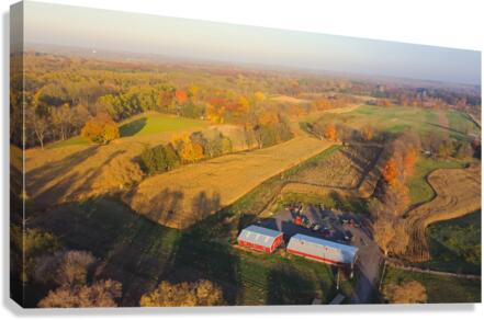 US ROCHESTER RED BARN TOWER SILOS CORN FIELD ROCH Canvas Print