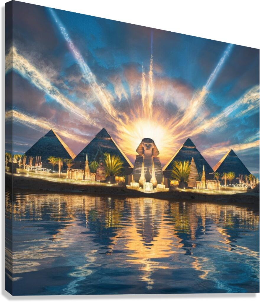 a mesmerizing 3d rendering of a serene egyptian  Canvas Print