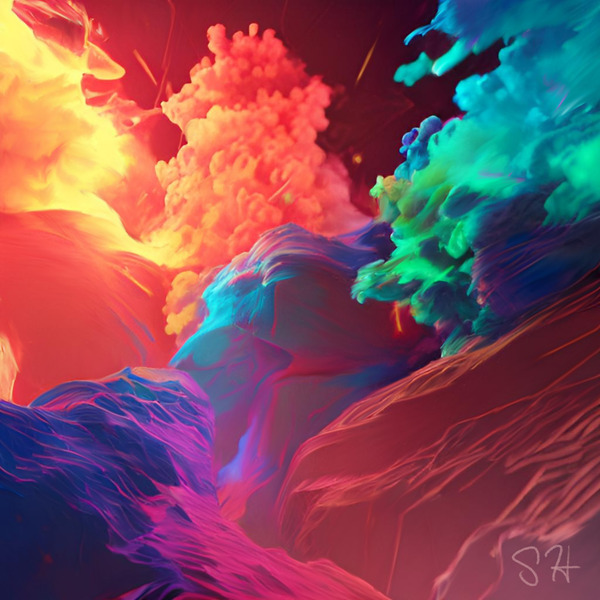 Abstract Color Explosion Print