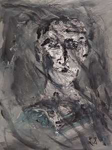 20240824 124336 Older Man and his Dog looking out window on a rainy day