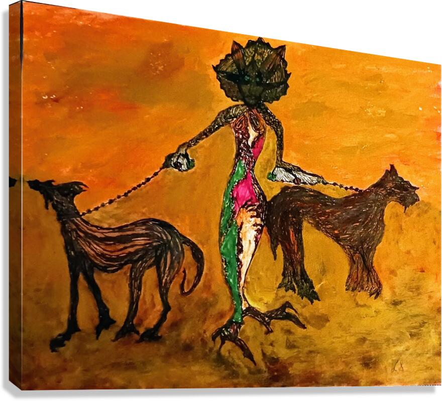 20240310 074137 creature dog walking Canvas Print