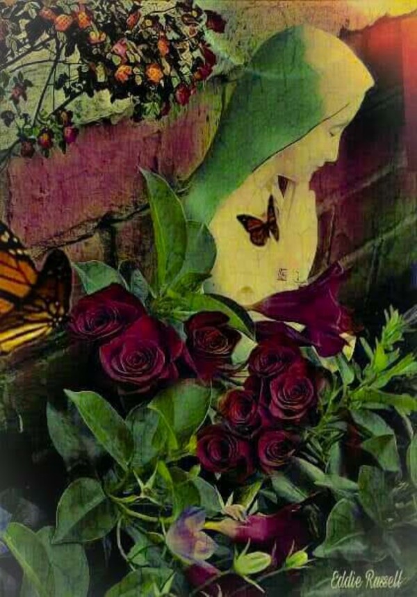 His mother prays Print