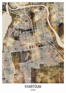 Khartoum Sudan City Road Map