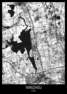 Yangzhou China City Street Map