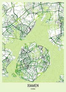 Xiamen China City Map