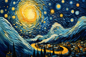 Cityscape with Moonlight