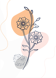 Botanic flower line art. a