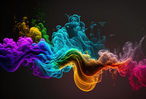 Bubbles of multicolored neon