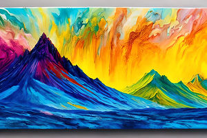 Multicolored oil painting