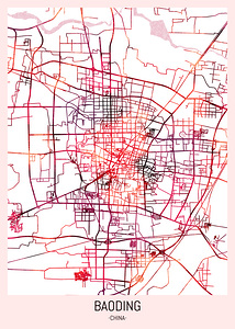 Baoding City Downtown Street Map