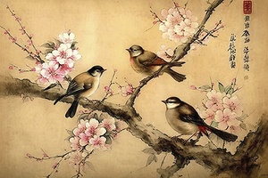 Cherry blossom painting