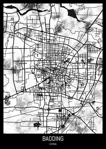 Baoding China City Street Map