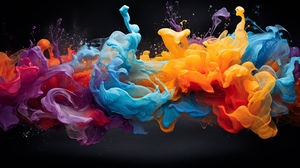 Multicolored water splashes