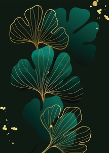 Luxury gold tropical leaves. b