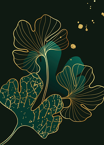 Luxury gold tropical leaves. a