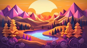 Landscape with mountains
