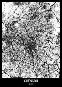 Chengdu China City Street Map