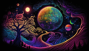 Alien planet landscape 