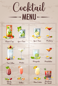 Mock tail menu. b