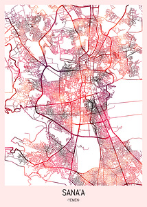 Sanaa City Downtown Street Map