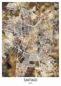 Santiago Chile City Road Map