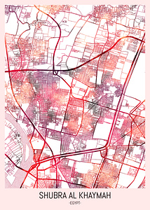 Shubra Al Khaymah Egypt City Downtown Street Map