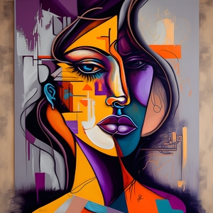 Abstract human oil painting