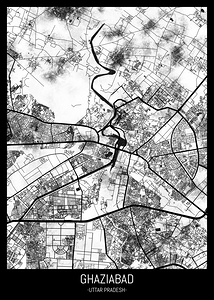 Ghaziabad Uttar Pradesh City Street Map