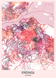 Kinshasa City Downtown Street Map
