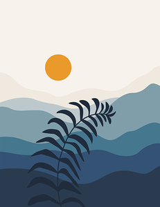 Wall art with foliage line