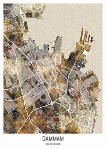 Dammam Saudi Arabia City Road Map