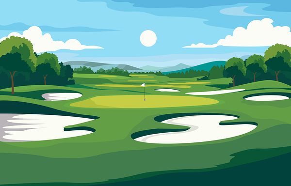 Green Golf Field by Point Art