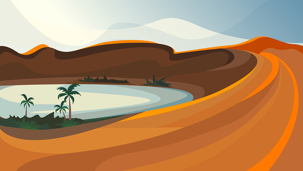 Beautiful desert oasis b by Point Art