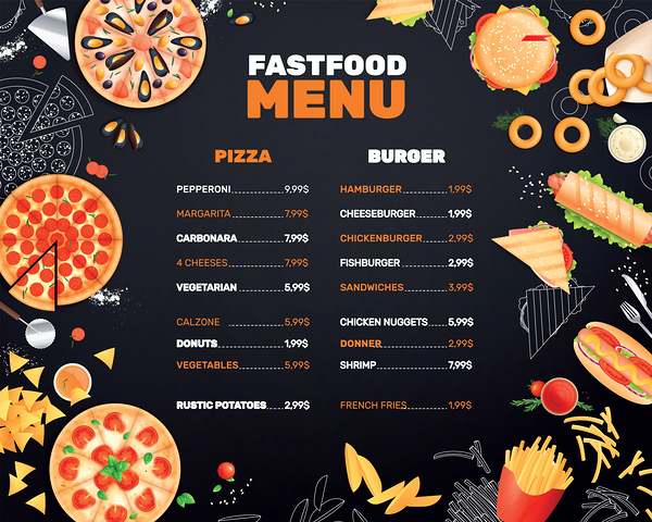 Fast Food Menu   by Point Art