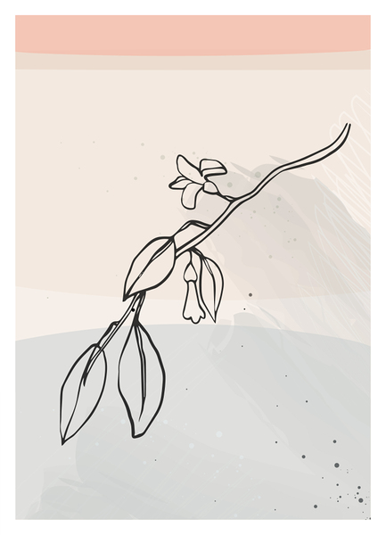 Abstract leaves line art. c by Point Art